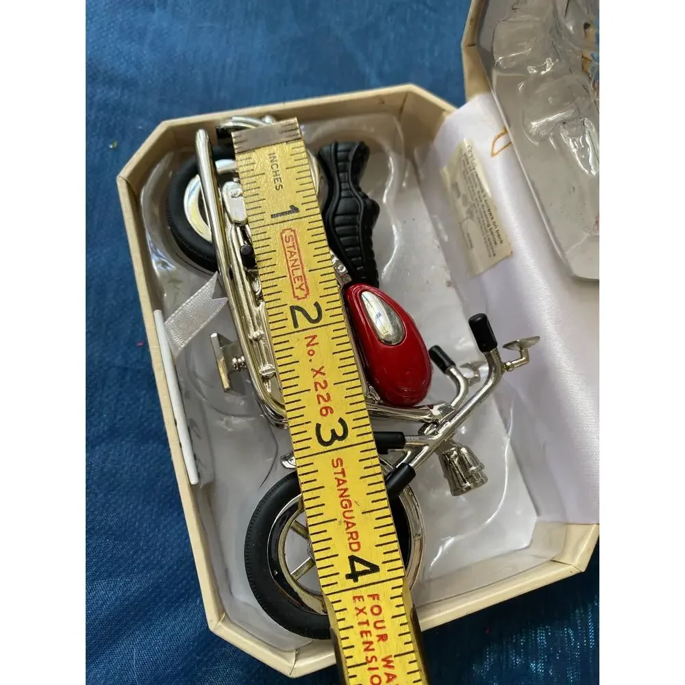 Waltham Motorcycle Mini Clock Desk Clock Red Chrome Collectible w/ Box Japon